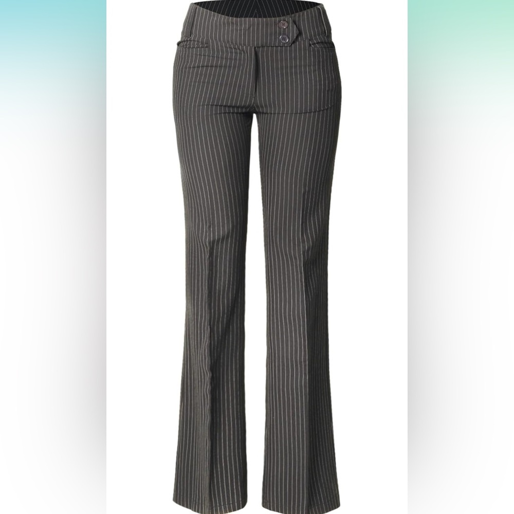 Women's Black Office Trousers/ Work Pinstripe Pants